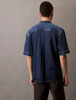 Calvin Klein Kurzärmliges Lyocell-Denim-Hemd^Herren Hemden & Poloshirts