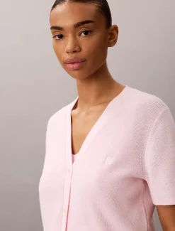 Calvin Klein Kurzärmliges Twin-Set aus Baumwollstrick^Damen Strickdesigns