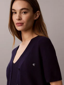 Calvin Klein Kurzärmliges Twin-Set aus Baumwollstrick^Damen Strickdesigns