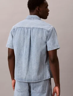 Calvin Klein Kurzärmliges Utility-Hemd aus Denim^Herren Hemden & Poloshirts