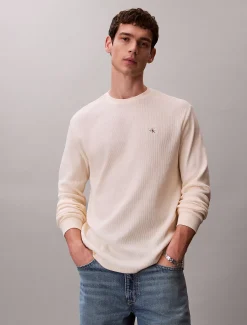 Calvin Klein Langarm-T-Shirt mit Waffelstruktur^Herren T-shirts