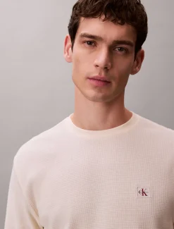 Calvin Klein Langarm-T-Shirt mit Waffelstruktur^Herren T-shirts