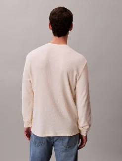 Calvin Klein Langarm-T-Shirt mit Waffelstruktur^Herren T-shirts