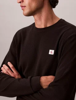 Calvin Klein Langarm-T-Shirt mit Waffelstruktur^Herren T-shirts