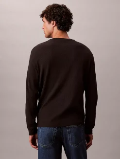 Calvin Klein Langarm-T-Shirt mit Waffelstruktur^Herren T-shirts