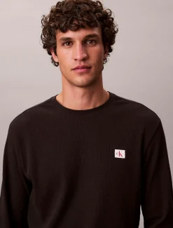 Calvin Klein Langarm-T-Shirt mit Waffelstruktur^Herren T-shirts
