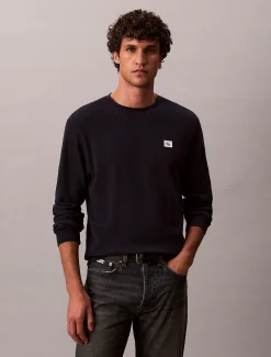 Calvin Klein Langarm-T-Shirt mit Waffelstruktur^Herren T-shirts