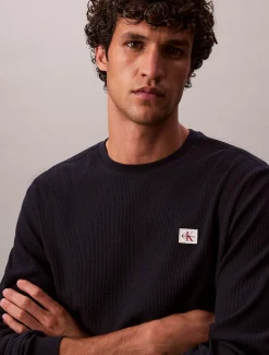 Calvin Klein Langarm-T-Shirt mit Waffelstruktur^Herren T-shirts