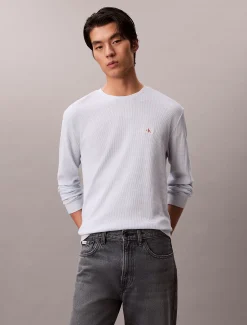 Calvin Klein Langarm-T-Shirt mit Waffelstruktur^Herren T-shirts