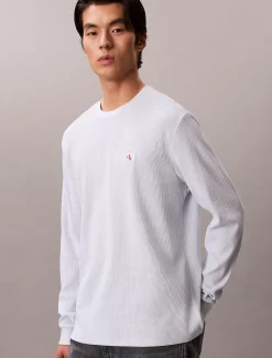 Calvin Klein Langarm-T-Shirt mit Waffelstruktur^Herren T-shirts