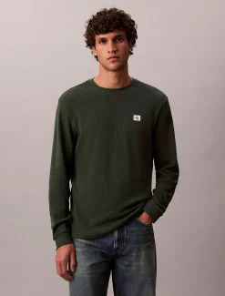 Calvin Klein Langarm-T-Shirt mit Waffelstruktur^Herren T-shirts