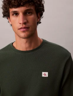 Calvin Klein Langarm-T-Shirt mit Waffelstruktur^Herren T-shirts