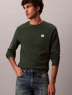 Calvin Klein Langarm-T-Shirt mit Waffelstruktur^Herren T-shirts
