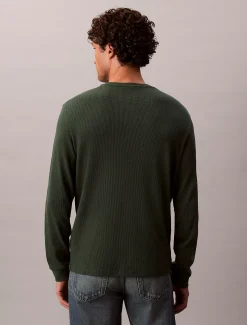 Calvin Klein Langarm-T-Shirt mit Waffelstruktur^Herren T-shirts