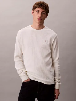 Calvin Klein Langarm-T-Shirt mit Waffelstruktur^Herren T-shirts