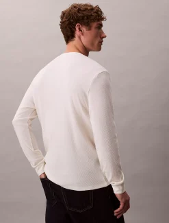 Calvin Klein Langarm-T-Shirt mit Waffelstruktur^Herren T-shirts