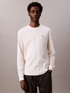Calvin Klein Langarm-T-Shirt mit Waffelstruktur^Herren T-shirts