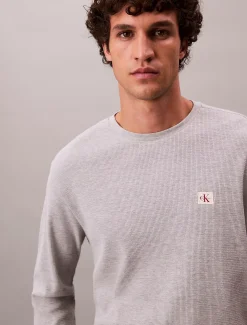 Calvin Klein Langarm-T-Shirt mit Waffelstruktur^Herren T-shirts
