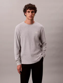 Calvin Klein Langarm-T-Shirt mit Waffelstruktur^Herren T-shirts