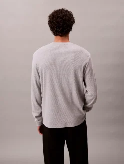 Calvin Klein Langarm-T-Shirt mit Waffelstruktur^Herren T-shirts