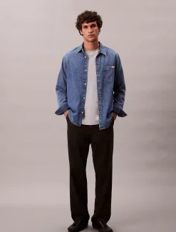 Calvin Klein Langarm-T-Shirt mit Waffelstruktur^Herren T-shirts