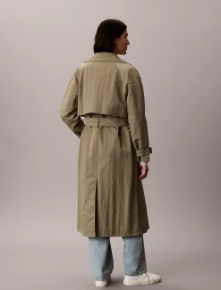Calvin Klein Langer Trenchcoat aus weichem Nylon^Damen Mäntel