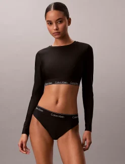 Calvin Klein Langärmeliges Funktionsshirt - CK Icon^Damen BademodeFrisch Eingetroffen