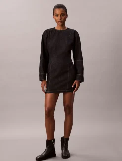 Calvin Klein Langärmeliges Minikleid aus Denim^Damen Kleider & Röcke