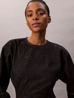 Calvin Klein Langärmeliges Minikleid aus Denim^Damen Kleider & Röcke