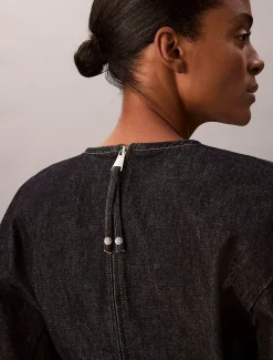 Calvin Klein Langärmeliges Minikleid aus Denim^Damen Kleider & Röcke