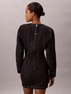 Calvin Klein Langärmeliges Minikleid aus Denim^Damen Kleider & Röcke