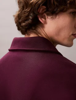 Calvin Klein Langärmliges Logo-Poloshirt aus schwerem Jersey^Herren Hemden & Poloshirts|Hoodies & Sweatshirts