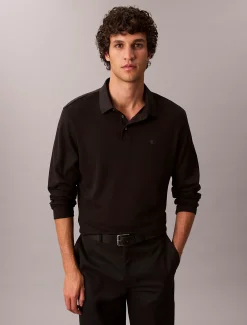 Calvin Klein Langärmliges Poloshirt aus Supima-Baumwolle^Herren Hemden & Poloshirts