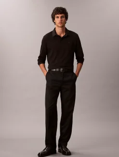 Calvin Klein Langärmliges Poloshirt aus Supima-Baumwolle^Herren Hemden & Poloshirts