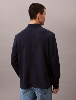 Calvin Klein Langärmliges Poloshirt aus schwerem Jersey^Herren Hemden & Poloshirts