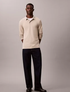 Calvin Klein Langärmliges Poloshirt aus Supima-Baumwolle^Herren Hemden & Poloshirts