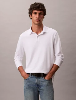 Calvin Klein Langärmliges Poloshirt aus Supima-Baumwolle^Herren Hemden & Poloshirts