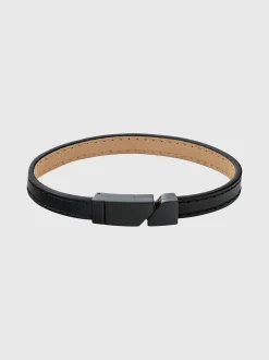 Calvin Klein Lederarmband mit asymmetrischem Anhänger^Herren Uhren & Schmuck
