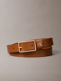 Calvin Klein Ledergürtel mit Metall-Monogramm^Damen Gürtel
