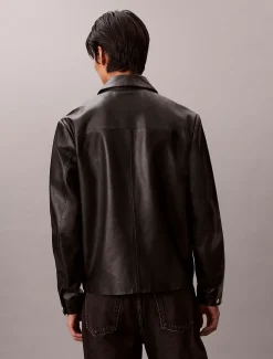 Calvin Klein Lederjacke aus Nappaleder^Herren JackenFrisch Eingetroffen