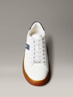 Calvin Klein Leder-Sneakers mit Logo-Tape^Herren SneakerFrisch Eingetroffen