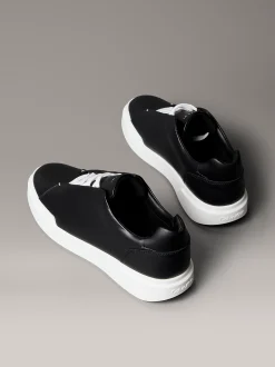 Calvin Klein Leder-Sneakers mit versteckter Ösenschnürung^Herren SneakerFrisch Eingetroffen