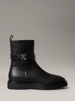Calvin Klein Leder-Stiefeletten mit charakteristischem Logo^Damen Boots