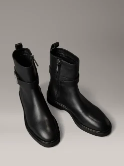 Calvin Klein Leder-Stiefeletten mit charakteristischem Logo^Damen Boots