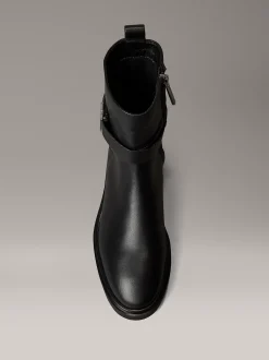 Calvin Klein Leder-Stiefeletten mit charakteristischem Logo^Damen Boots