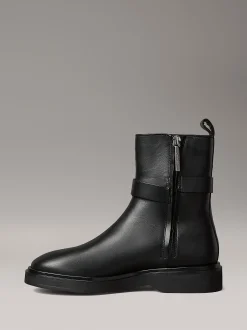 Calvin Klein Leder-Stiefeletten mit charakteristischem Logo^Damen Boots