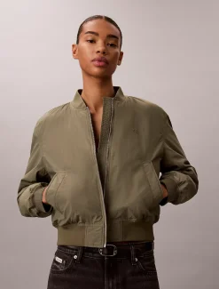 Calvin Klein Leicht gefütterte Nylon-Bomberjacke^Damen JackenFrisch Eingetroffen