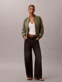 Calvin Klein Leicht gefütterte Nylon-Bomberjacke^Damen JackenFrisch Eingetroffen