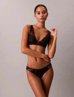 Calvin Klein Leicht gepolsterter Plunge-BH - CK Geo Lace^Damen Dessous|Bhs & BralettesFrisch Eingetroffen
