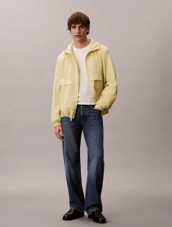 Calvin Klein Leichte Windbreaker-Jacke aus meliertem Nylon^Herren JackenFrisch Eingetroffen
